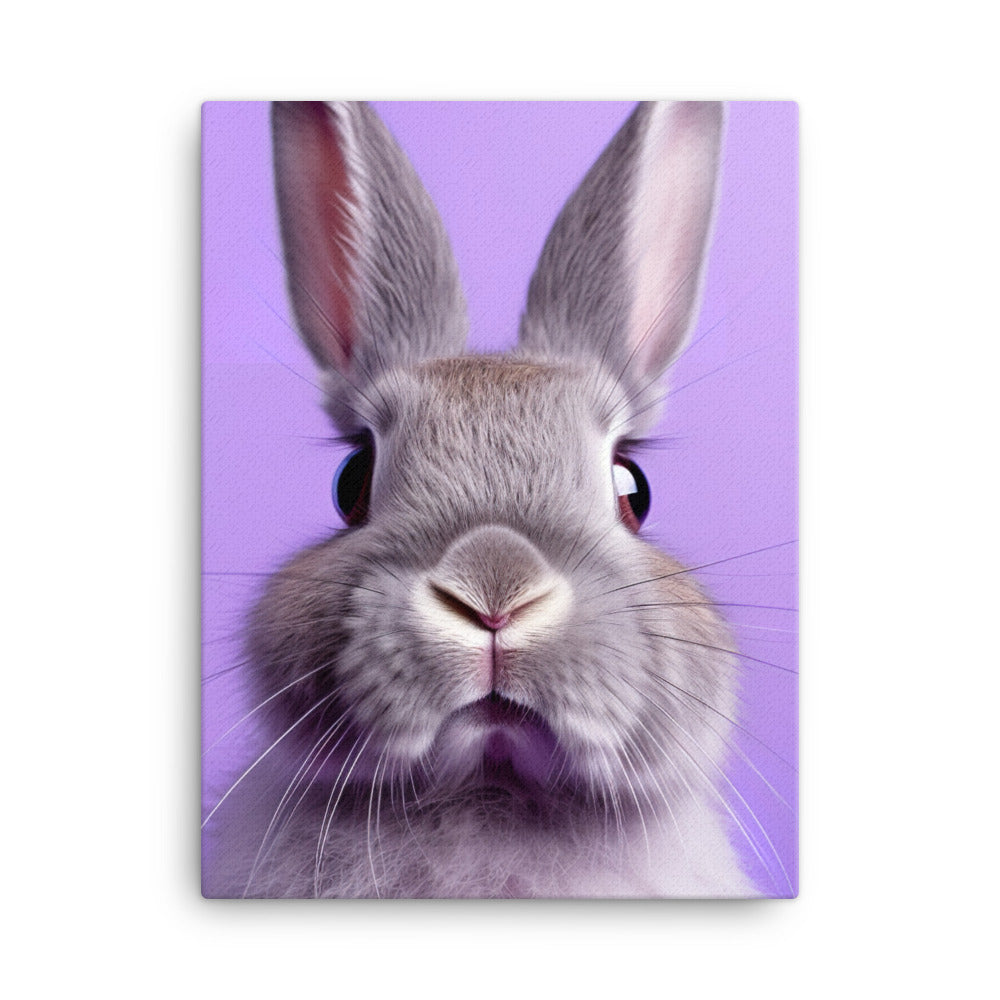 Lilac Bunny Canvas - PosterfyAI.com