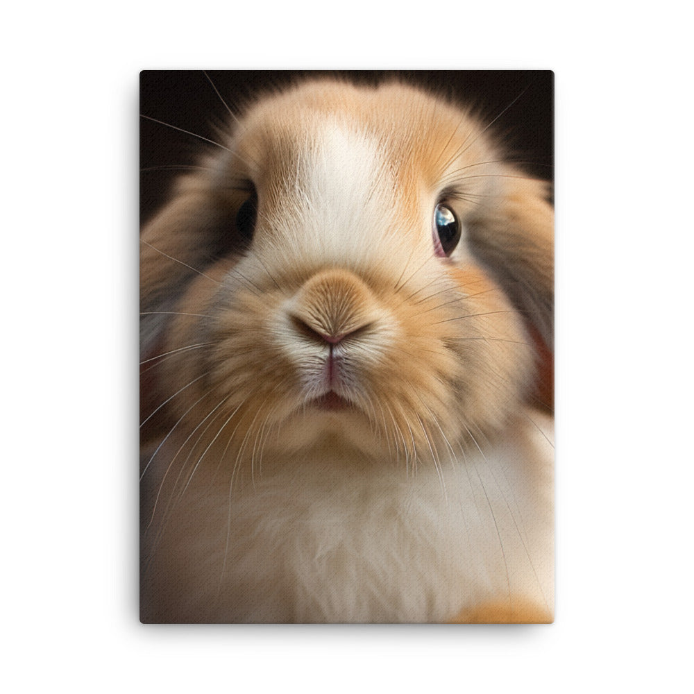 Mini Lop Bunny Canvas - PosterfyAI.com