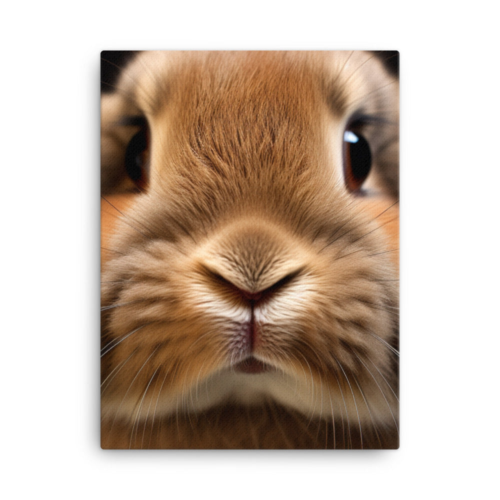 Charming Mini Lop Bunny Canvas - PosterfyAI.com