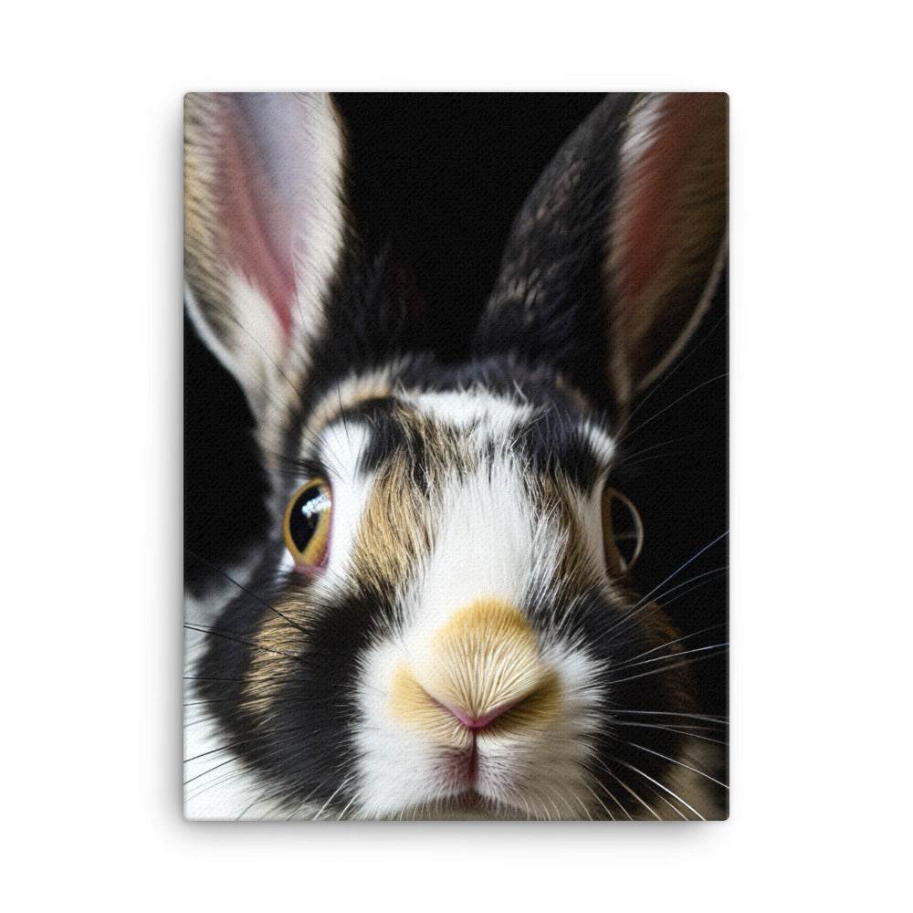 Charming Harlequin Bunny Canvas - PosterfyAI.com