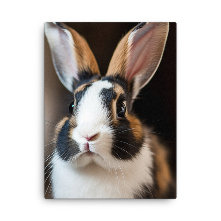 Charming Harlequin Bunny Canvas - PosterfyAI.com