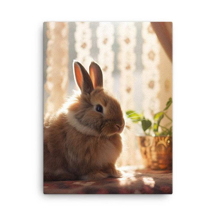 Britannia Petite Bunny in a Cozy Setting Canvas - PosterfyAI.com