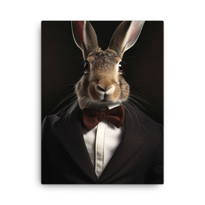 Belgian Hare with a Fashionable Pose Canvas - PosterfyAI.com