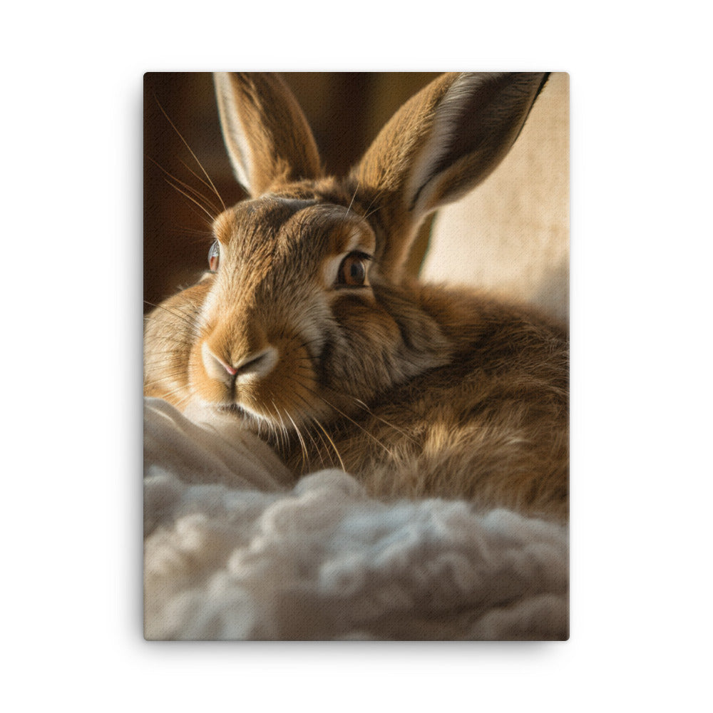 Belgian Hare in a Cozy Setting Canvas - PosterfyAI.com
