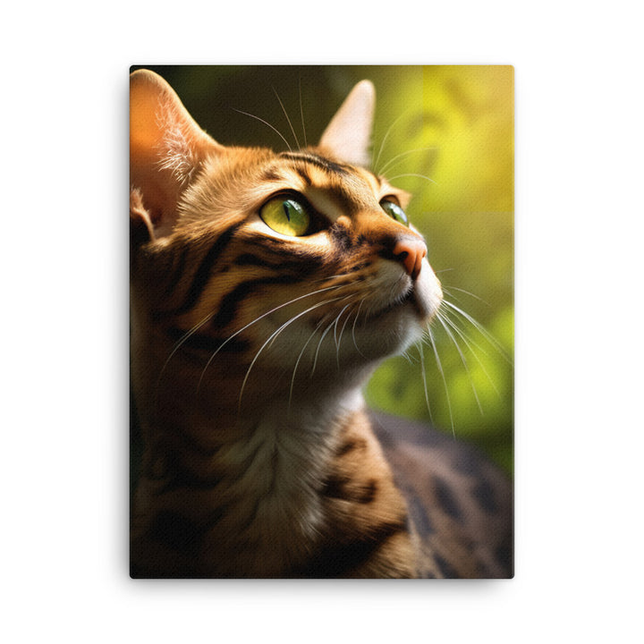 Wild Beauty of Ocicat Cat Canvas - PosterfyAI.com