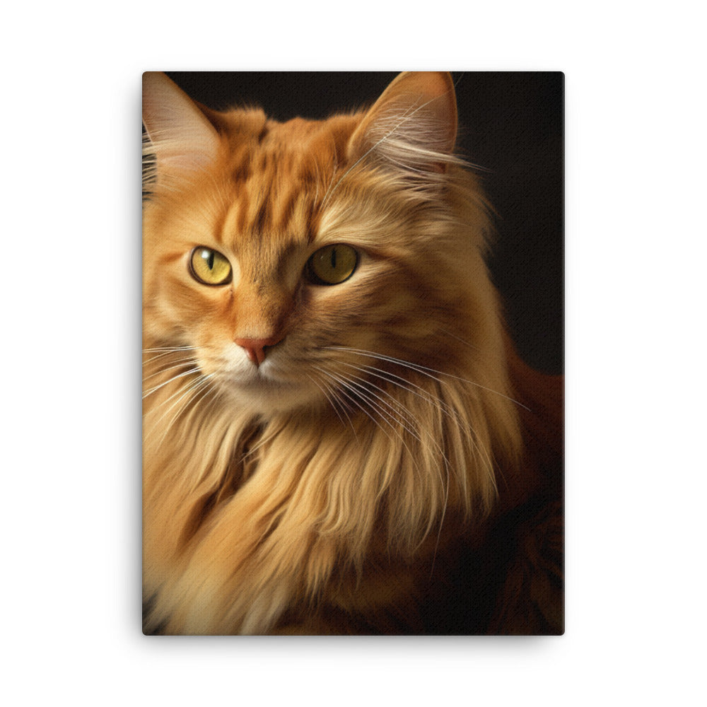 Timeless Appeal of Manx Cat Canvas - PosterfyAI.com