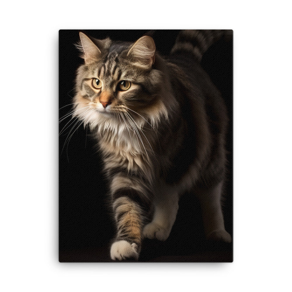 Playfulness of Manx Cat Canvas - PosterfyAI.com