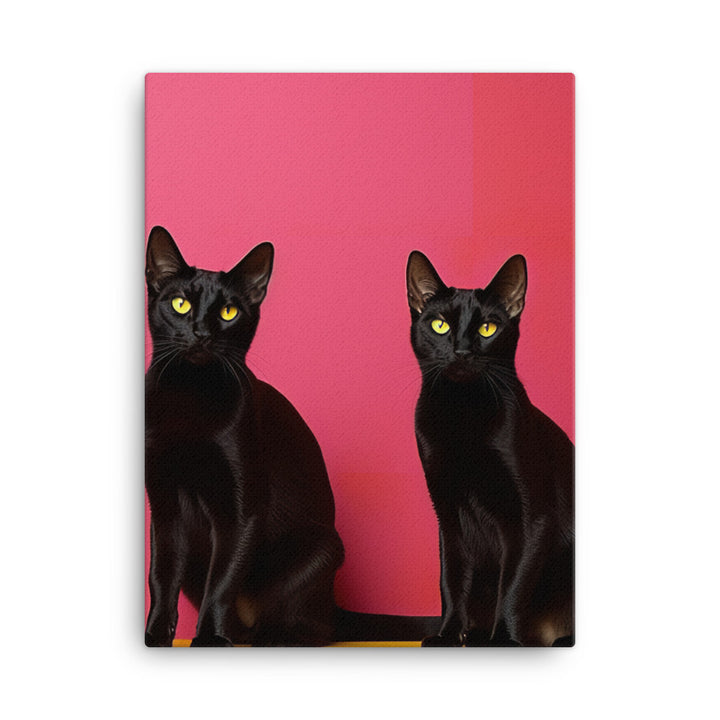 Striking Contrast of Bombay Cats Canvas - PosterfyAI.com