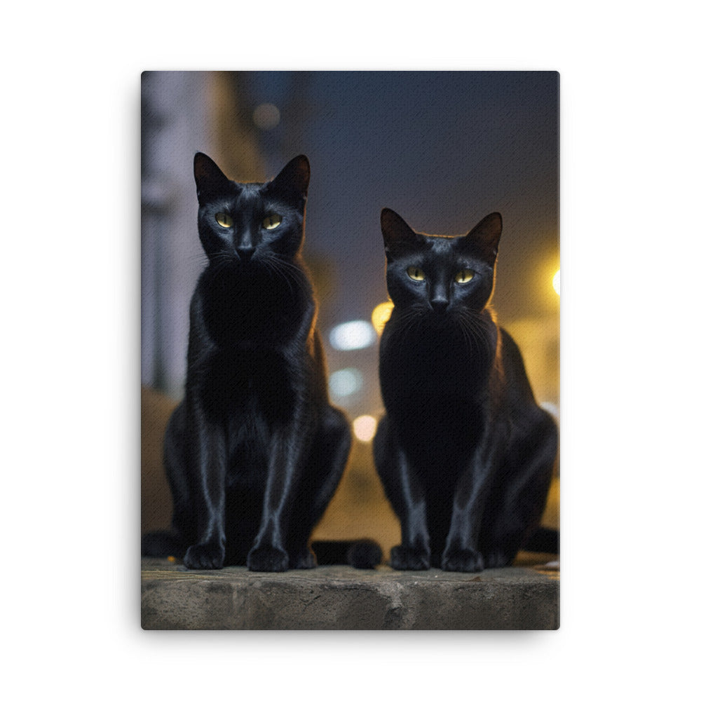 Elegance of Bombay Cats Canvas - PosterfyAI.com