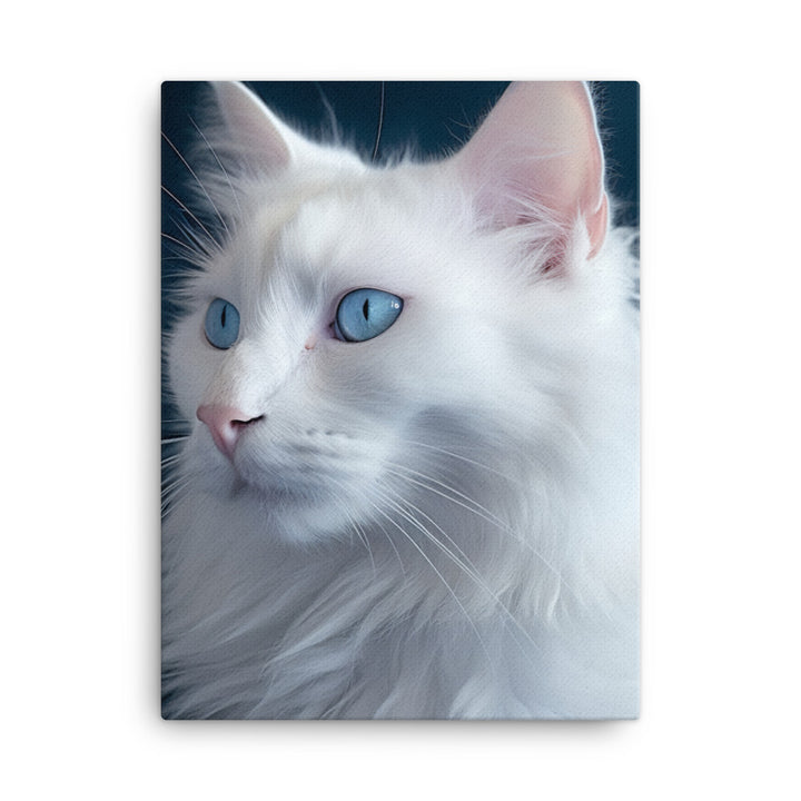 Turkish Angora Cat Canvas - PosterfyAI.com