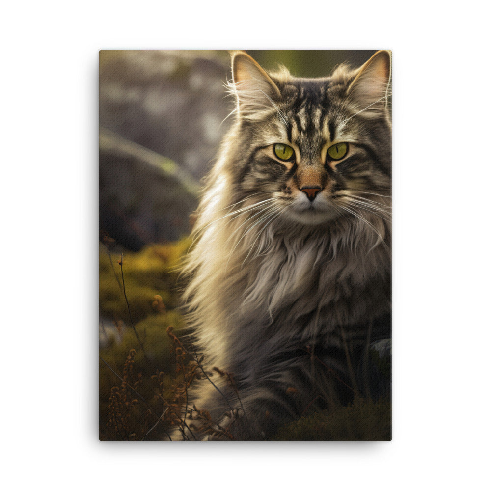 Norwegian Forest Cat Canvas - PosterfyAI.com