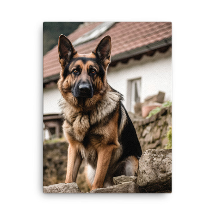 German Shepherd Canvas - PosterfyAI.com