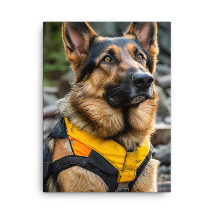 German Shepherd Canvas - PosterfyAI.com