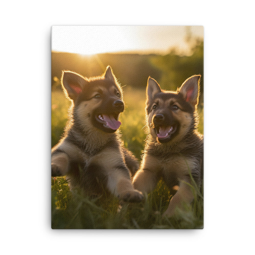 German Shepherd Canvas - PosterfyAI.com