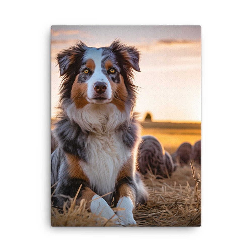 Australian Shepherd Canvas - PosterfyAI.com