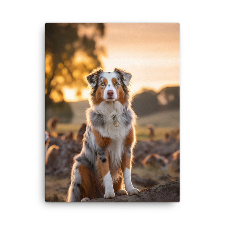 Australian Shepherd Canvas - PosterfyAI.com