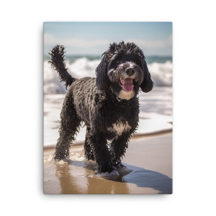 Portuguese Water Dog Canvas - PosterfyAI.com