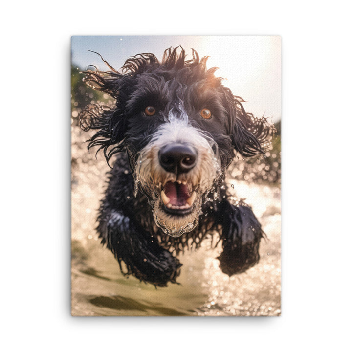 Portuguese Water Dog Canvas - PosterfyAI.com