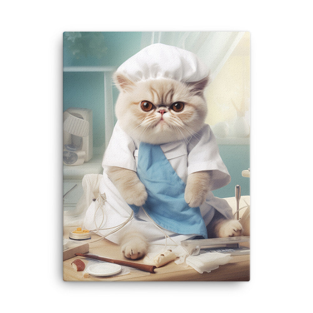 Exotic Shorthair Nurse Canvas - PosterfyAI.com