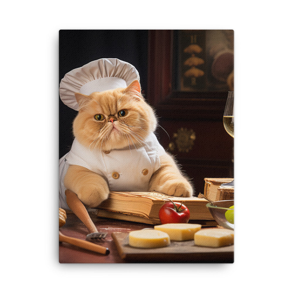 Exotic Shorthair Chef Canvas - PosterfyAI.com