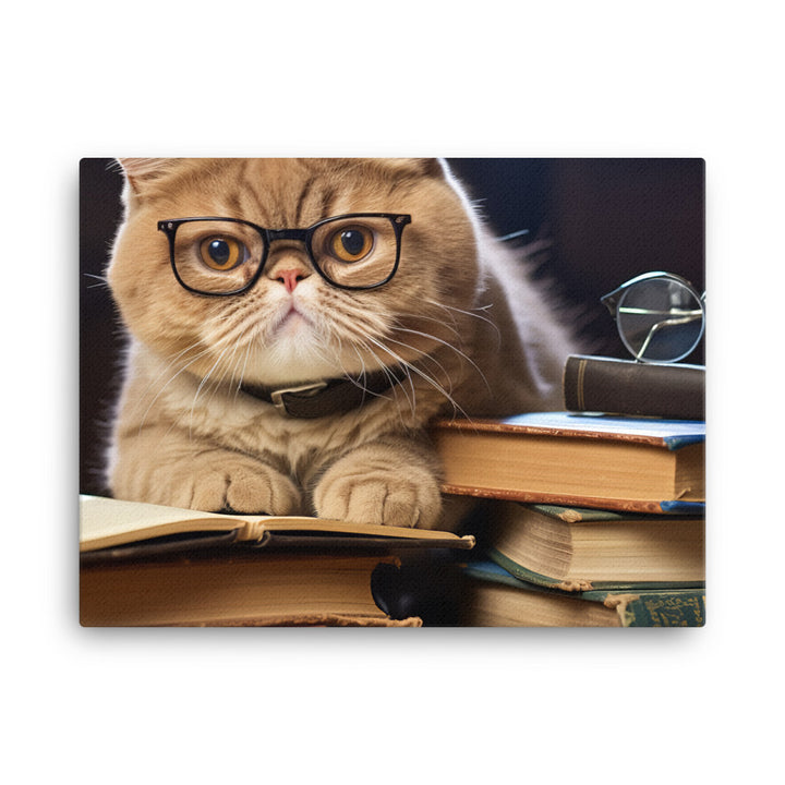 Exotic Shorthair Student Canvas - PosterfyAI.com