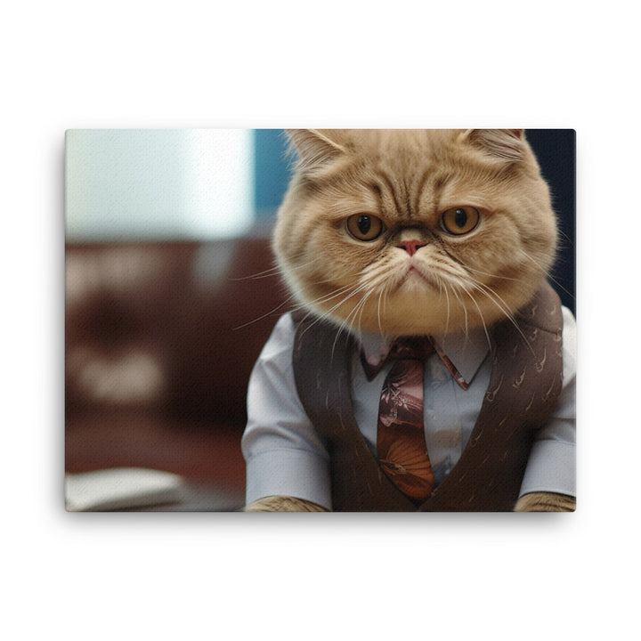 Exotic Shorthair Sales Consultant Canvas - PosterfyAI.com