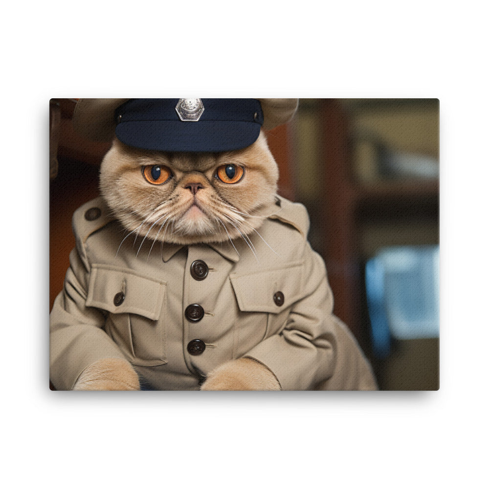 Exotic Shorthair Prison Officer Canvas - PosterfyAI.com