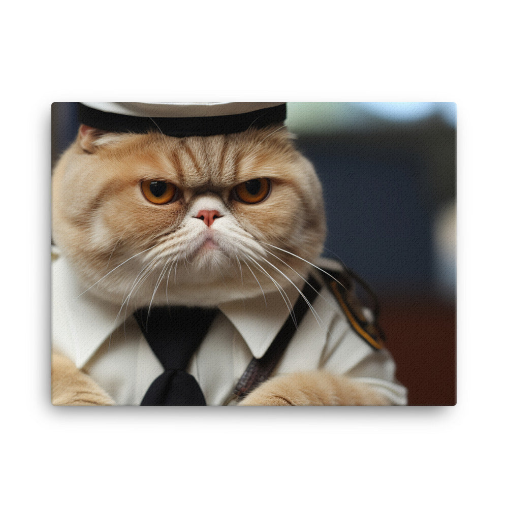 Exotic Shorthair Prison Officer Canvas - PosterfyAI.com