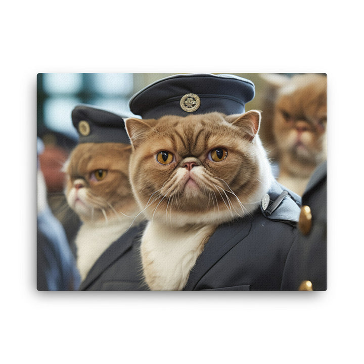 Exotic Shorthair Prison Officer Canvas - PosterfyAI.com