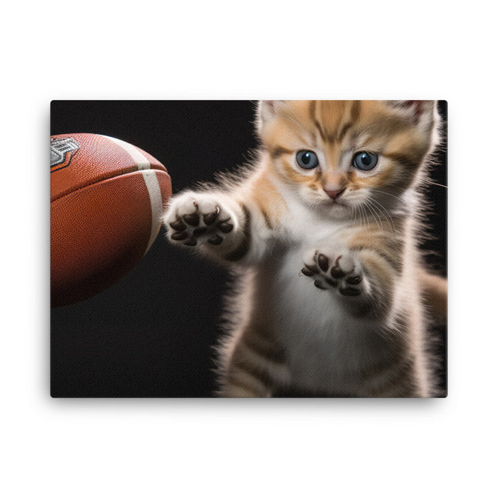 Exotic Shorthair Football Player Canvas - PosterfyAI.com