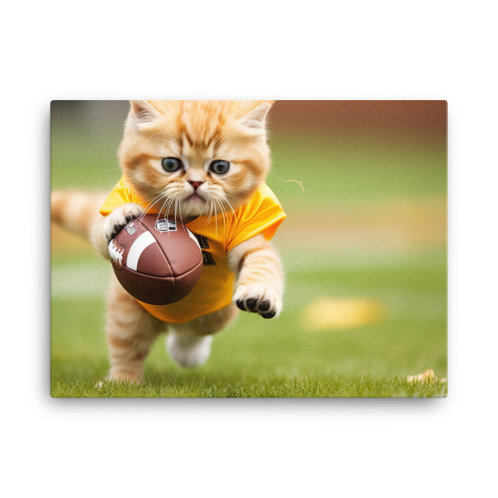 Exotic Shorthair Football Player Canvas - PosterfyAI.com