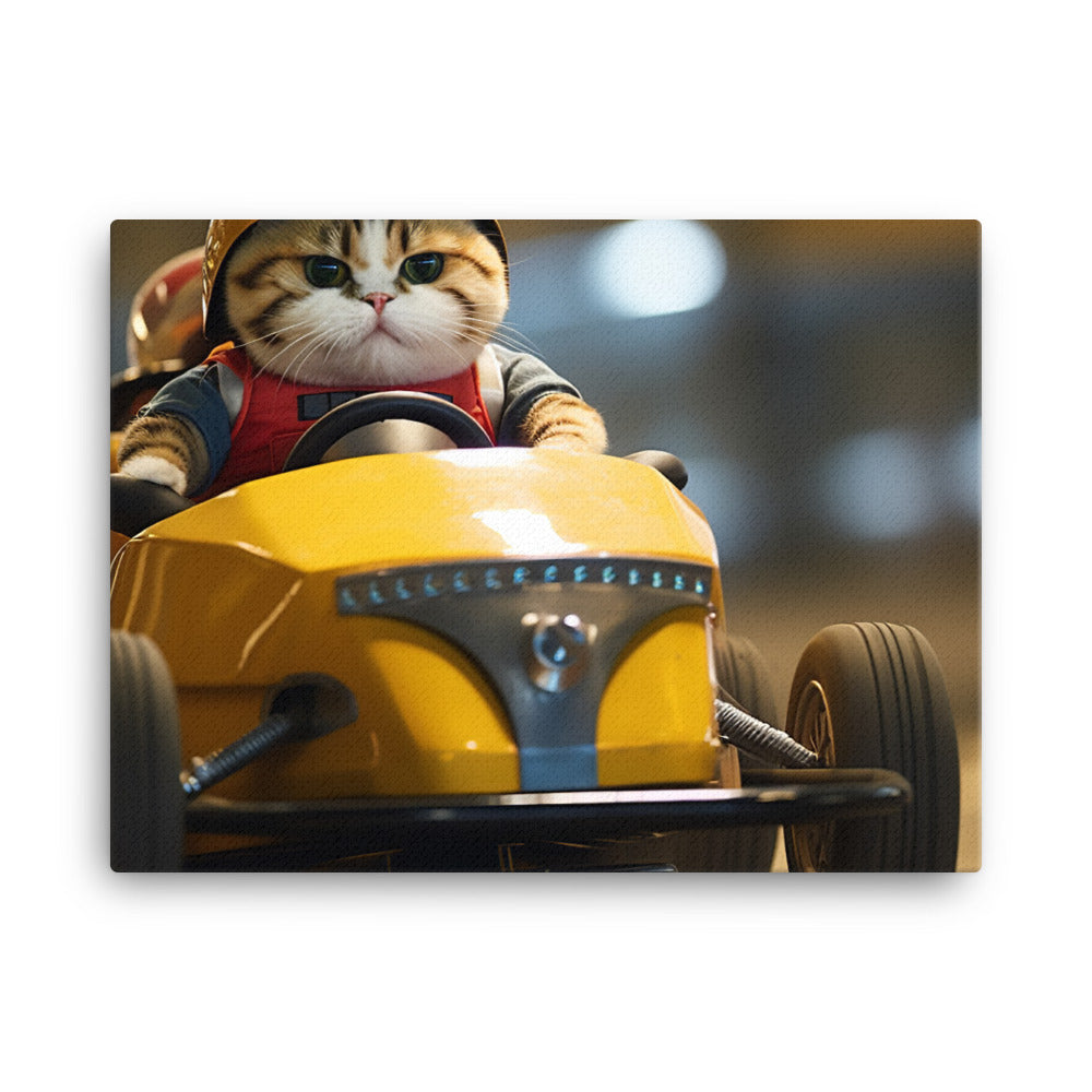 Exotic Shorthair Motorsport Athlete Canvas - PosterfyAI.com