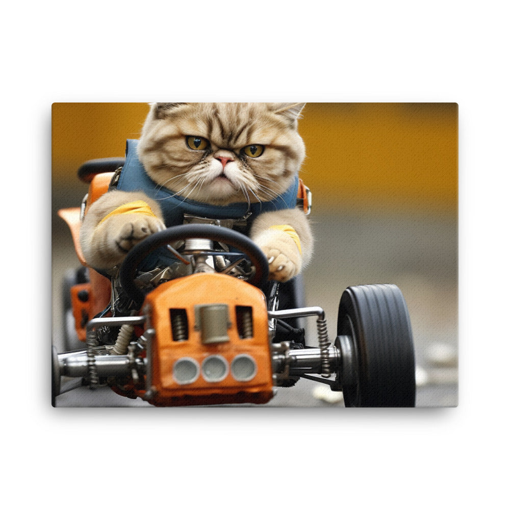 Exotic Shorthair Motorsport Athlete Canvas - PosterfyAI.com