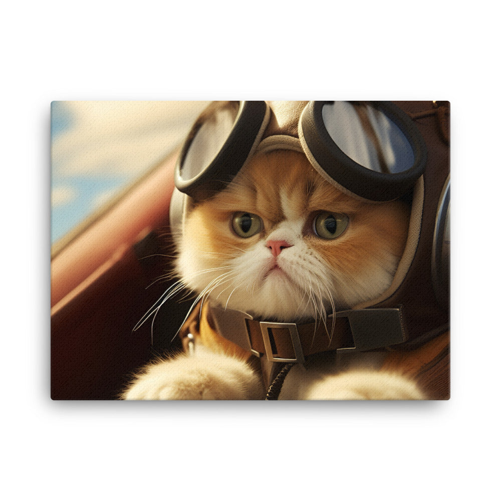 Exotic Shorthair Pilot Canvas - PosterfyAI.com