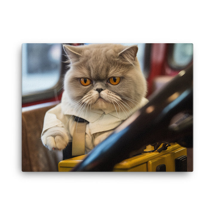 Exotic Shorthair Transit Operator Canvas - PosterfyAI.com