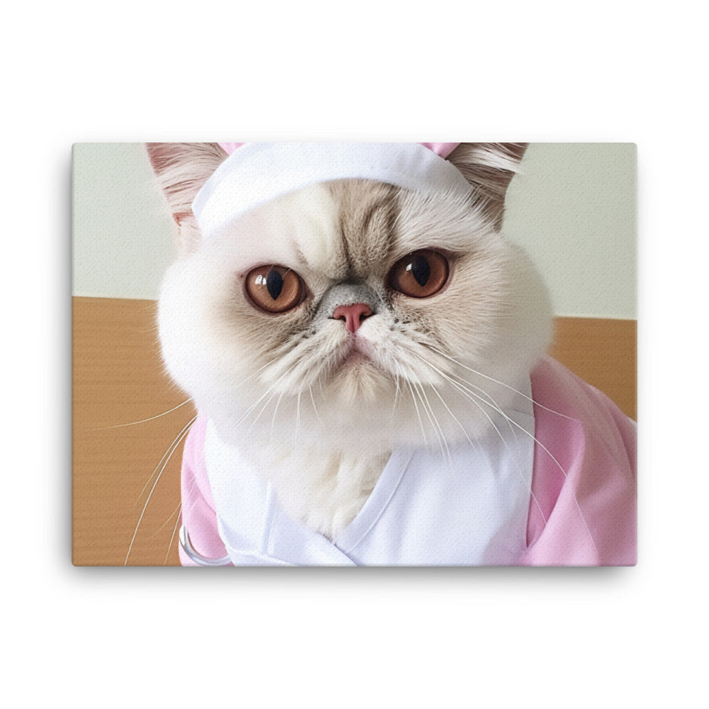 Exotic Shorthair Nurse Canvas - PosterfyAI.com