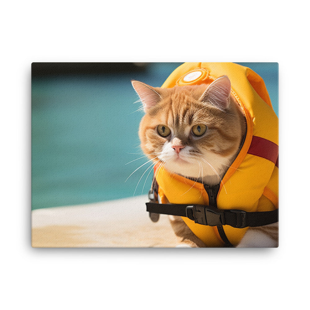 Exotic Shorthair Lifeguard Canvas - PosterfyAI.com