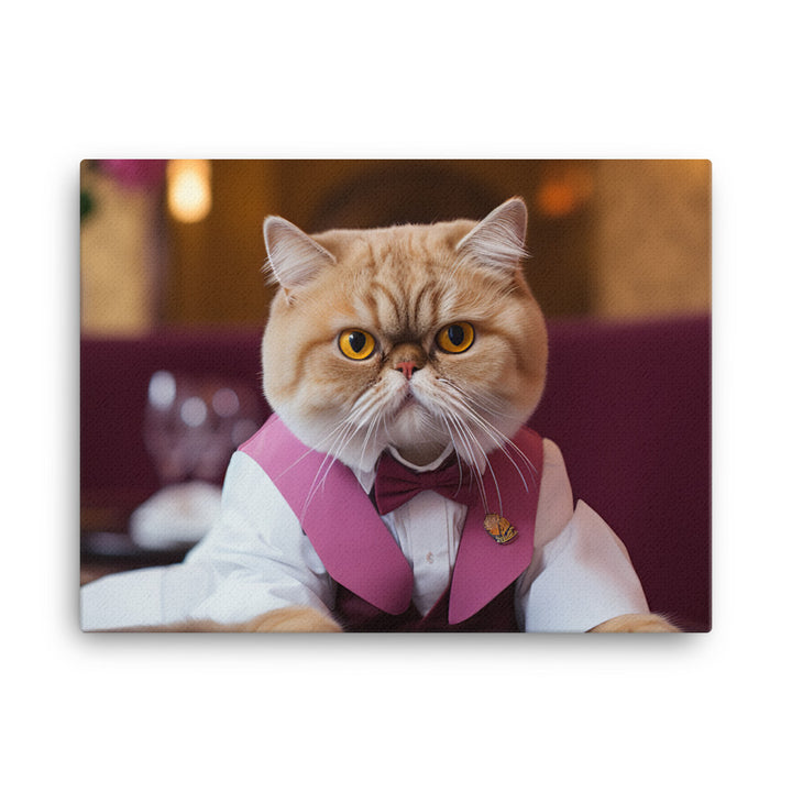 Exotic Shorthair Hotel Staff Canvas - PosterfyAI.com