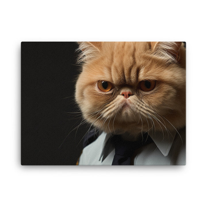 Exotic Shorthair Security Officer Canvas - PosterfyAI.com