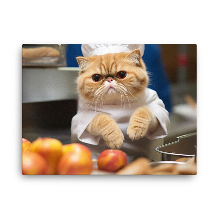 Exotic Shorthair Fast Food Crew Canvas - PosterfyAI.com