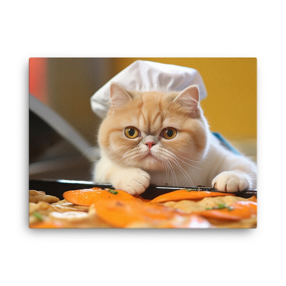 Exotic Shorthair Fast Food Crew Canvas - PosterfyAI.com