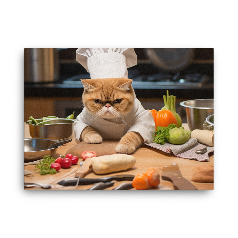 Exotic Shorthair Chef Canvas - PosterfyAI.com