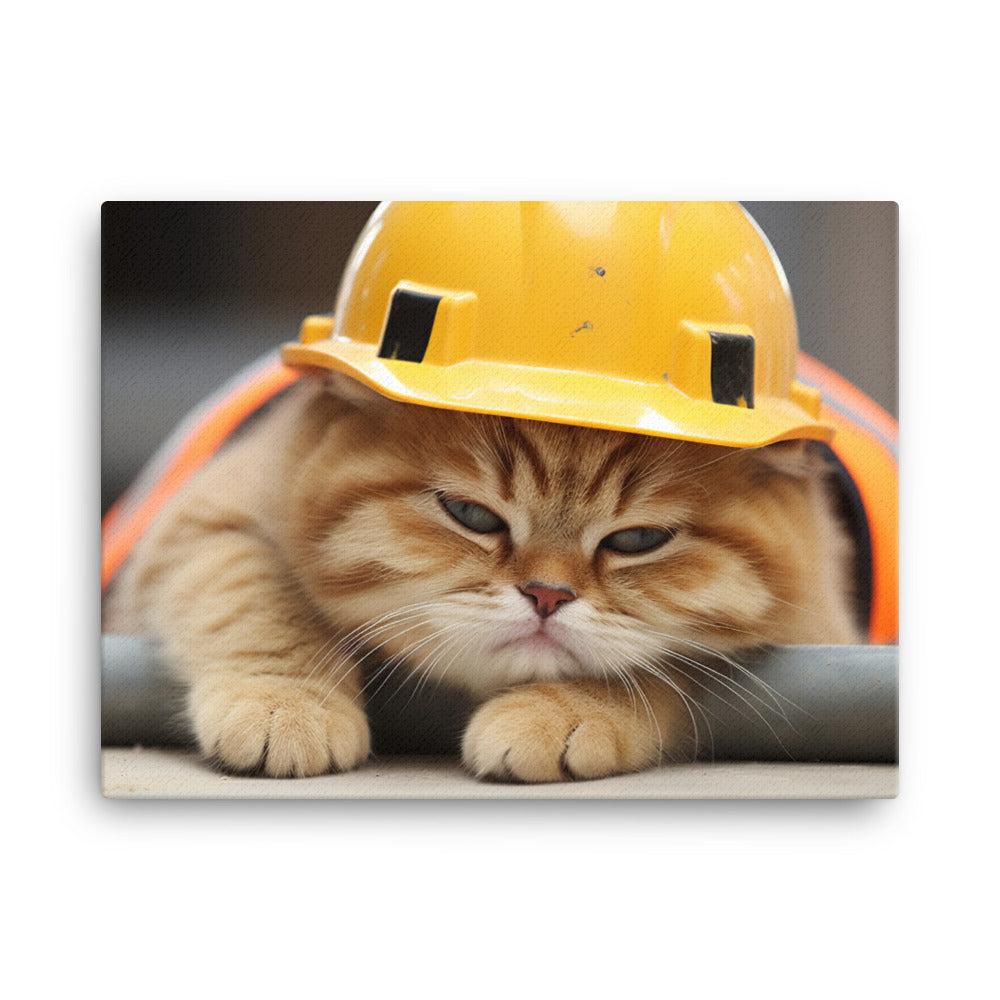 Exotic Shorthair Contractor Canvas - PosterfyAI.com