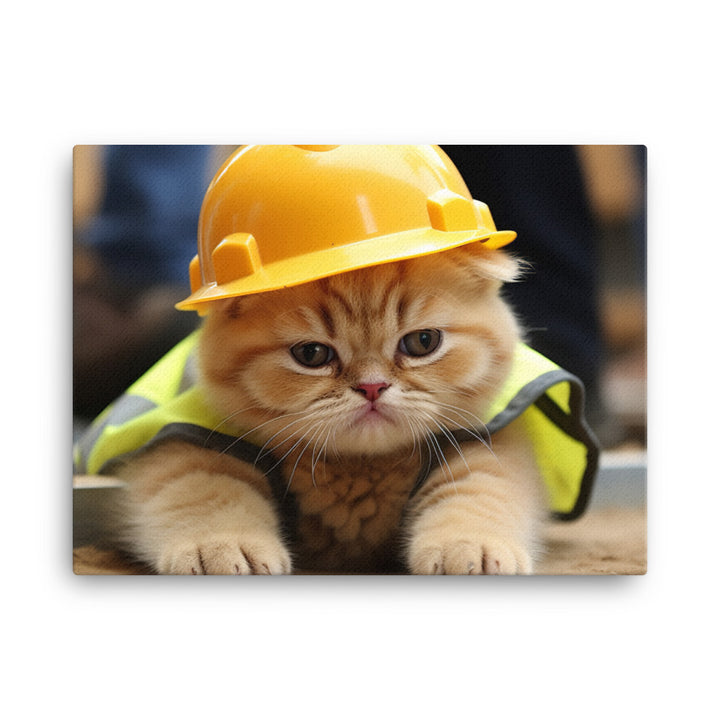 Exotic Shorthair Contractor Canvas - PosterfyAI.com