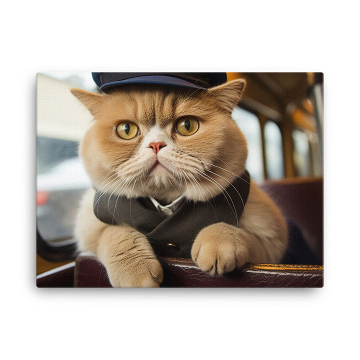 Exotic Shorthair Transit Operator Canvas - PosterfyAI.com