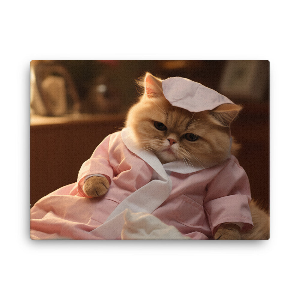 Exotic Shorthair Nurse Canvas - PosterfyAI.com