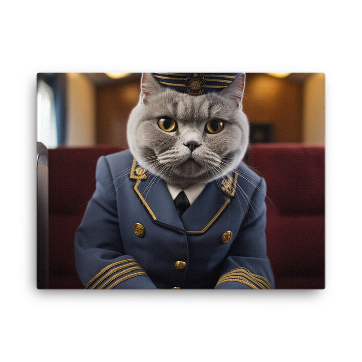 British Shorthair Transit Operator Canvas - PosterfyAI.com