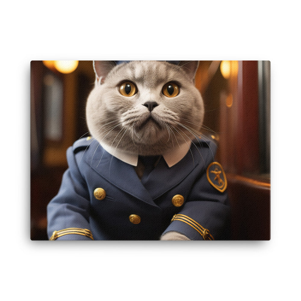 British Shorthair Transit Operator Canvas - PosterfyAI.com