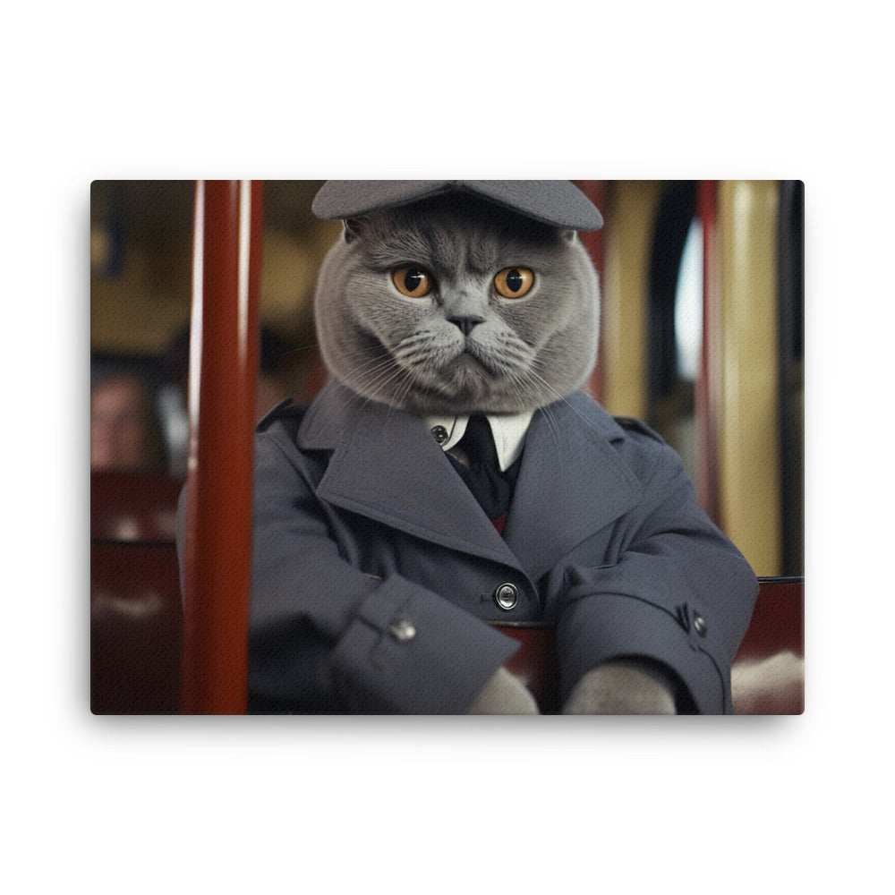 British Shorthair Transit Operator Canvas - PosterfyAI.com