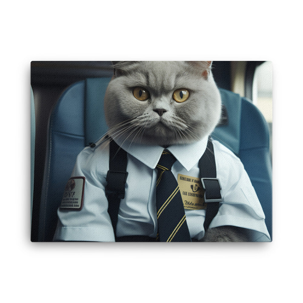 British Shorthair Transit Operator Canvas - PosterfyAI.com